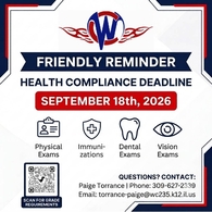 Health Compliance Reminder flyer highlighting the September 18th, 2026 deadline.