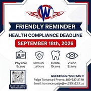 Health Compliance Reminder flyer highlighting the September 18th, 2026 deadline.